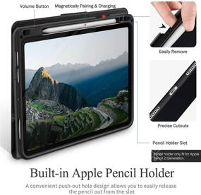 img 1 attached to 📱 KingBlanc iPad Air 4 2020 Case with Pencil Holder - Auto Sleep/Wake, Apple Pencil Support, PU Leather Folio Cover for iPad Air 4th Generation 10.9, Black