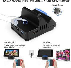img 2 attached to 🎮 Portable Replacement Switch Dock: HDMI TV Adapter with Multi-Angle Adjustable Cradle Base for Nintendo Switch