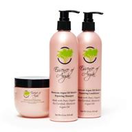 🌿 essence of argan hair care set - volumizing, nourishing, and healing with 100% pure moroccan organic argan oil - suitable for all hair types (shampoo, conditioner, and mask) logo