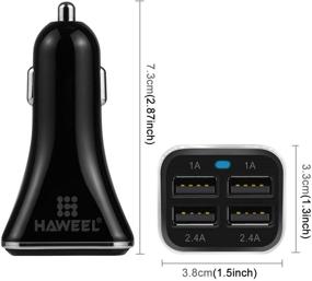 img 1 attached to Быстрая зарядка для автомобиля HAWEEL с 4 USB-портами - высокоскоростной адаптер для iPhone/iPad/Galaxy/LG и других(dis)