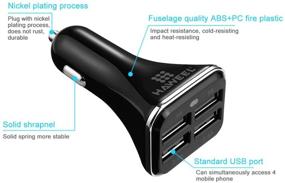 img 2 attached to Быстрая зарядка для автомобиля HAWEEL с 4 USB-портами - высокоскоростной адаптер для iPhone/iPad/Galaxy/LG и других(dis)