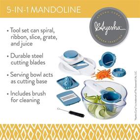 img 3 attached to 🥦 Ayesha Collection 5-in-1 Mandoline and Spiralizer Set in Twilight Teal -