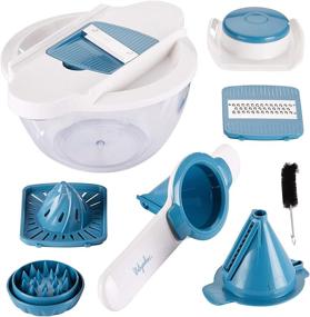 img 1 attached to 🥦 Ayesha Collection 5-in-1 Mandoline and Spiralizer Set in Twilight Teal -