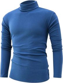 img 3 attached to 👕 Jonivey Men's Solid Knit Casual Turtleneck Long Sleeve Pullover Tops