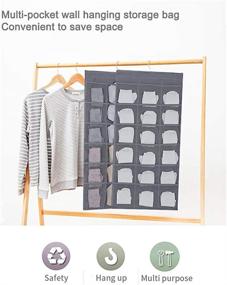 img 1 attached to 👚 Hanging Closet Organizer: Premium Dual-Sided Storage for Underwear, Stockings, Bras, and Socks - Gray