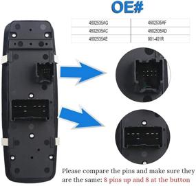 img 3 attached to 🚗WMPHE Выключатель стеклоподъемника с водительской стороны, основной переключатель управления для Chrysler Town Country 2008-2011, Dodge Grand Caravan 2008-2011 - Замена 04602627AG