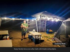 img 3 attached to Brightech Ambience Pro - USB Battery Pack Powered, Waterproof String Lights for Camping & Tents - Enhance Campsite Ambience - Lightweight & Bright for Cooking - Shatterproof Bulbs