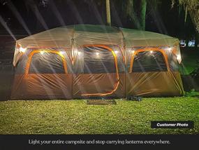 img 1 attached to Brightech Ambience Pro - USB Battery Pack Powered, Waterproof String Lights for Camping & Tents - Enhance Campsite Ambience - Lightweight & Bright for Cooking - Shatterproof Bulbs