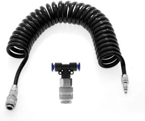 img 1 attached to Sunxenze Air Duster Blow Gun Kit - 5 Meter Long PU Air Hose with Coil, Black
