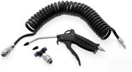 sunxenze air duster blow gun kit - 5 meter long pu air hose with coil, black logo
