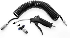img 4 attached to Sunxenze Air Duster Blow Gun Kit - 5 Meter Long PU Air Hose with Coil, Black