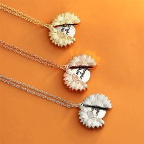 img 1 attached to 🌻 Sunflower Jewelry Engraved Necklace - Inspirational Birthday Gifts for Women, Teen Girls, and Girlfriends - "You Are My Sunshine" Necklace