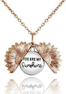 🌻 sunflower jewelry engraved necklace - inspirational birthday gifts for women, teen girls, and girlfriends - "you are my sunshine" necklace logo