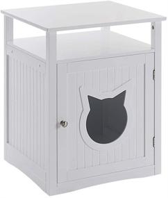 img 4 attached to 🐾 Sweet Barks Pet House with Nightstand, Indoor Litter Box Furniture, Crate Enclosure, Cat Washroom