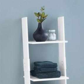 img 2 attached to White Zenna Home Bathroom Linen Tower in Ladder Style