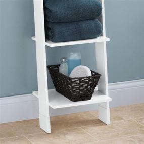 img 1 attached to White Zenna Home Bathroom Linen Tower in Ladder Style