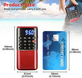 img 2 attached to 🔴 Wozlam FM Radio Mini Speaker MP3 Music Player with Micro SD/TF Support, Auto Scan & Save, LED Display, Recorder, Lock Key, SD Card Player, AUX Jack, Rechargeable BL-5C Battery (Red)