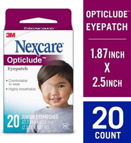 img 3 attached to 👁️ Nexcare Opticlude Junior-Size Eyepatch: 20 Count (4-Pack) for Lazy Eye - Hypoallergenic Adhesive, Boys and Girls