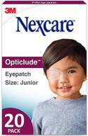 👁️ nexcare opticlude junior-size eyepatch: 20 count (4-pack) for lazy eye - hypoallergenic adhesive, boys and girls logo
