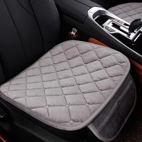 img 2 attached to DEALPEAK Breathable Anti Slip Car Seat Cushion Cover Pad Mat - Winter Warm Lattice Pattern Protector - Grey Color