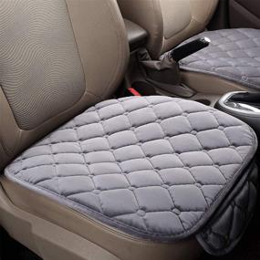 img 1 attached to DEALPEAK Breathable Anti Slip Car Seat Cushion Cover Pad Mat - Winter Warm Lattice Pattern Protector - Grey Color