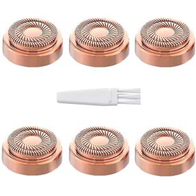 img 4 attached to 🌟 Enhanced Facial Hair Remover Replacement Heads - Generation 2 | For Finishing Touch Flawless Hair Remover | As Seen On TV | Rose Gold | 18K Gold-Plated | Pack of 6