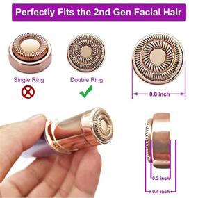 img 2 attached to 🌟 Enhanced Facial Hair Remover Replacement Heads - Generation 2 | For Finishing Touch Flawless Hair Remover | As Seen On TV | Rose Gold | 18K Gold-Plated | Pack of 6