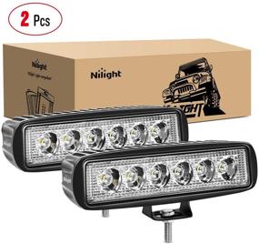 img 4 attached to Nilight - 15019S-B LED Light Bar 2PCS 18W Spot Driving Fog Lights Off Road Boat Lights LED Work Light SUV Jeep Lamp with 2-Year Warranty