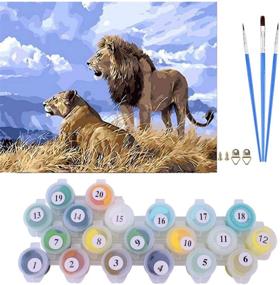 img 3 attached to 🎨 7-Mi Paint by Numbers Acrylic Painting Kit for Beginners – 16” x 20” with Brushes & Vibrant Colors – Frameless Art Set of Two Lions, Ideal for Kids & Adults