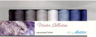 🧶 mettler silk finish mercerized cotton sewing set: 8 spools of winter colors for superior threadwork - sf8winter logo