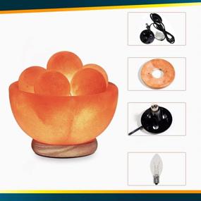 img 1 attached to 🌞 Himalayan Glow Bowl Massage Stones Salt Lamp (ETL Certified): Ultimate Relaxation with Dimmer Switch & 2 Extra Bulbs