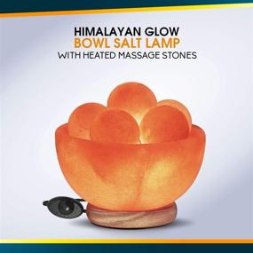 img 2 attached to 🌞 Himalayan Glow Bowl Massage Stones Salt Lamp (ETL Certified): Ultimate Relaxation with Dimmer Switch & 2 Extra Bulbs