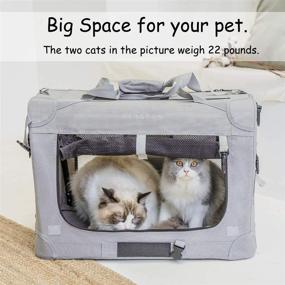 img 1 attached to 🐱 Extra Large Cat Carrier Soft Sided Folding Dog Pet Carrier - Travel Collapsible Ventilated Design - Portable Vehicle - 24&#34;x16.5&#34;x16&#34; - Comfy and Convenient