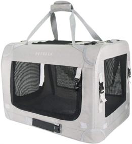 img 4 attached to 🐱 Extra Large Cat Carrier Soft Sided Folding Dog Pet Carrier - Travel Collapsible Ventilated Design - Portable Vehicle - 24&#34;x16.5&#34;x16&#34; - Comfy and Convenient