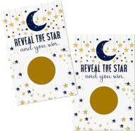 🌟 twinkle little star scratch off game pack: 30 cards for boys baby shower, raffle tickets, prize drawings, fun reveal to win scratchers - celestial navy and gold event supplies by paper clever party logo