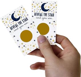 img 3 attached to 🌟 Twinkle Little Star Scratch Off Game Pack: 30 Cards for Boys Baby Shower, Raffle Tickets, Prize Drawings, Fun Reveal to Win Scratchers - Celestial Navy and Gold Event Supplies by Paper Clever Party