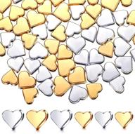 💖 heart spacer beads: 80pcs heart shape metal beads for diy jewelry making logo