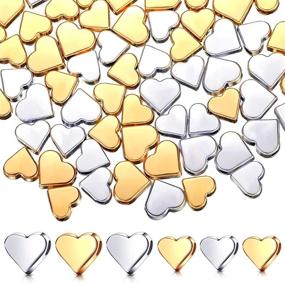 img 4 attached to 💖 Heart Spacer Beads: 80pcs Heart Shape Metal Beads for DIY Jewelry Making