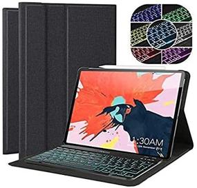 img 2 attached to Coastacloud iPad Pro 12.9 2018 Keyboard Case: Detachable Keyboard, 7 Colors Backlit, Wireless Bluetooth, with Protective Covers & Cases for Tablet