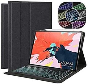 img 4 attached to Coastacloud iPad Pro 12.9 2018 Keyboard Case: Detachable Keyboard, 7 Colors Backlit, Wireless Bluetooth, with Protective Covers & Cases for Tablet