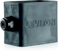 leviton 3059-1e portable outlet box: sing-gang, standard depth, pendant style, cable 🔌 diameter 0.230-inch to 0.546-inch, in black - reliable solution for on-the-go power needs logo