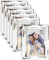 🖼️ langdon house 4x6 picture frames (distressed white, 6 pack) - farmhouse style frames for a rustic touch - richland collection logo