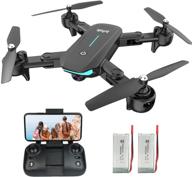 foldable wifi fpv drone with 1080p hd camera, extended 40 minutes flight time, altitude hold mode, rtf easy take off/landing, 3d flips, 2 batteries, app control - perfect beginner toy for kids & adults logo