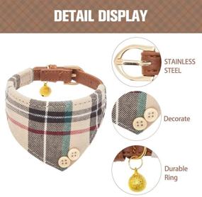 img 2 attached to 🐶 Bow Tie Dog Collar and Leash Set: Classic Plaid Design for Small Dogs - Adjustable Size & Golden Bell - Perfect for Small Breeds Boys!