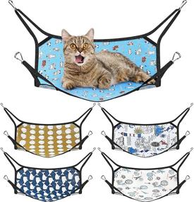 img 4 attached to 🐾 Soft Pet Bed with Hammock for Cats, Ferrets, Hamsters, Guinea Pigs, Gerbils, Kittens | 5-Piece Set