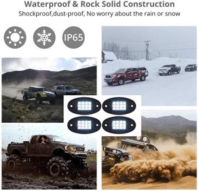 img 1 attached to 🚗 Набор светодиодных LED-подсветок Justech 4 Pods RGB Rock Light - 48 светодиодов с многокрасочной неоновой подсветкой с удлинительным кабелем и двумя беспроводными RF-контроллерами для грузовиков, квадроциклов, внедорожников, автомобилей, лодок, мотоциклов