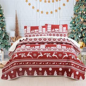 img 4 attached to Christmas Microfiber Bedspread Lightweight Pillowcases