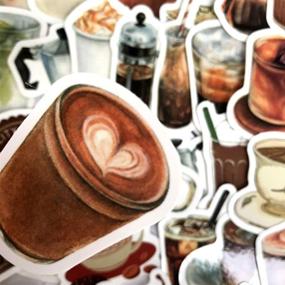 img 2 attached to MAXLEAF Vintage Coffee Waterproof Stickers - Ideal Decoration for Planner, Phone Case, and Scrapbook - Set of 40 Coffee Theme Stickers