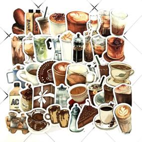 img 4 attached to MAXLEAF Vintage Coffee Waterproof Stickers - Ideal Decoration for Planner, Phone Case, and Scrapbook - Set of 40 Coffee Theme Stickers