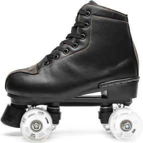 img 2 attached to 🛼 Chiximaxu Outdoor Quad Skates - Artistic Roller Skate Boots for Youth and Adults, Ideal for Dance Training and Competition